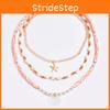 Halsband med snäckhänge och flerskiktad pärlkedja för kvinnliga semestertillbehör