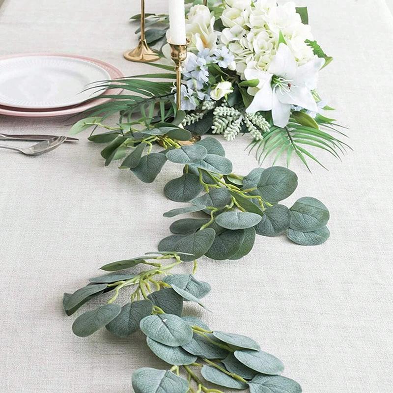 Eucalyptus Leaf Vines, Simulated Green Plants, Wedding Home Vines, Background Wall Decoration