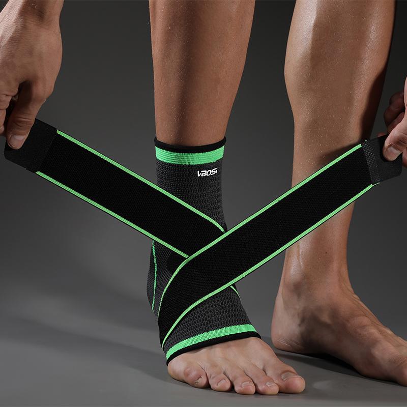 VBOSI Elastic Ankle Support Nylon Knitted Compression Ankle Sleeve with Strap Breathable Ankle Brace M