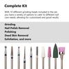 10 Stück Wolframstahl Nagel Schleifkopf Set mit Feile, Bürste, Polierer & Nagelhautentferner Werkzeugen für Maniküre Pediküre