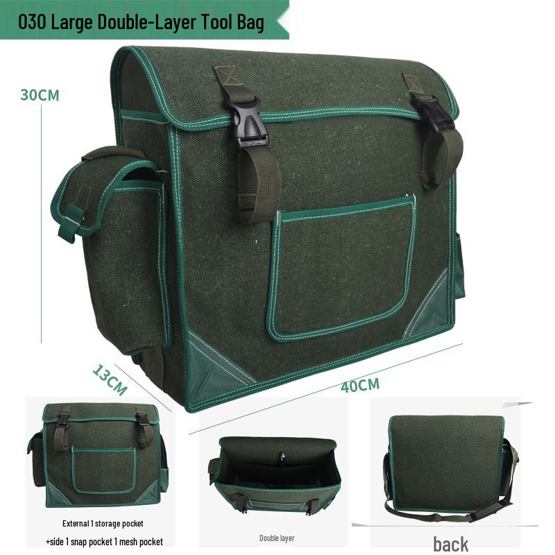 Sturdy Multifunctional Canvas Electrician Tool Bag - Durable, Wear-Resistant Hardware Organizer Pouch
