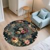Flowers pattern round rug,Carpet Rug for Living Room Bedroom Sofa Playroom Decor,Non-slip Floor Mat,Holiday Gifts and Birthday Gifts.