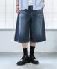 Odeoakaibeu Max Wide Bermuda Denim Pants Summer Blue