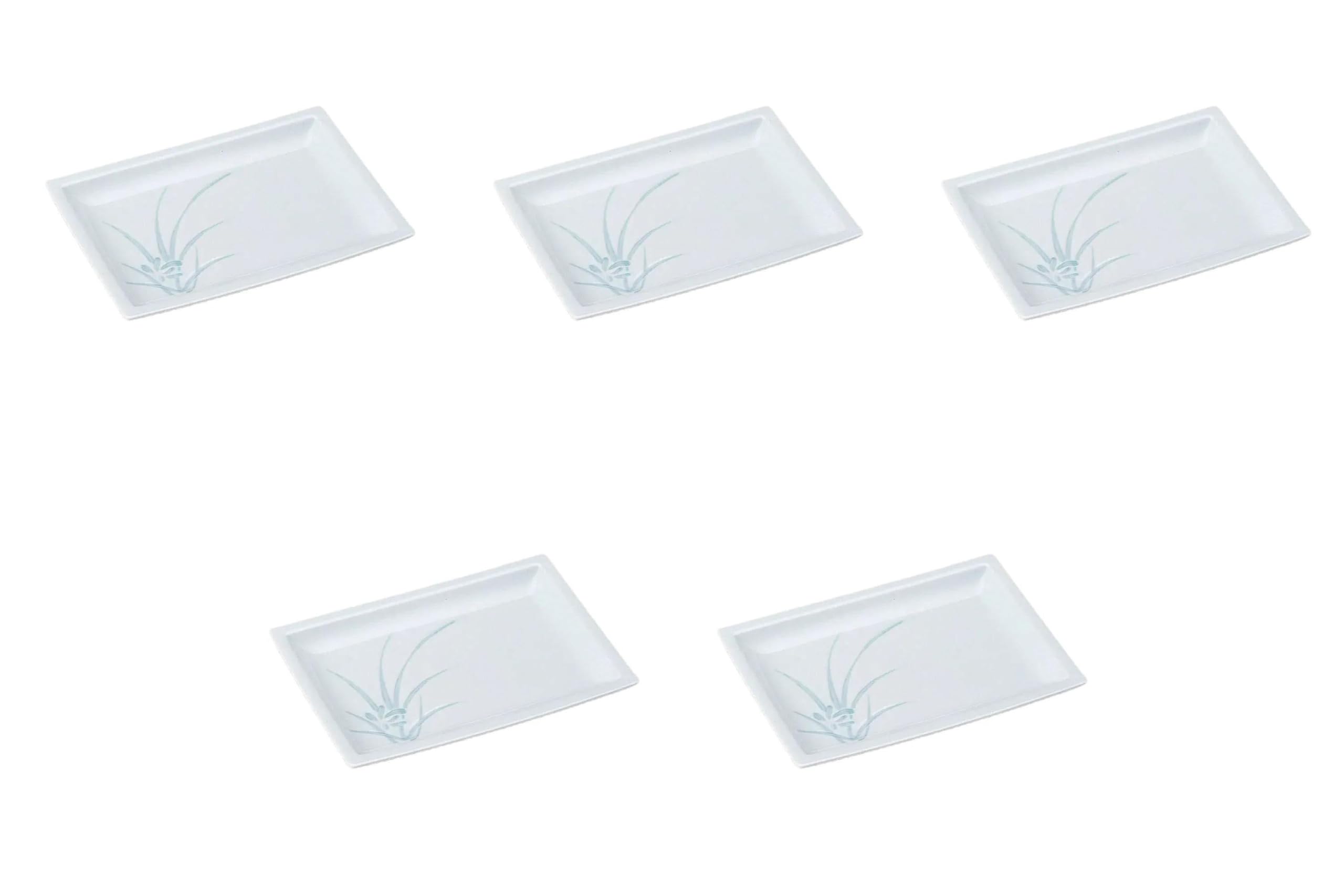 

Set of 5 Inlaid Orchid Pottery Plates x x 2 Arita Ware Pottery Setomonohonpo [21.5 11.5 cm] Plates,