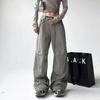 Women's Cargo Pants American Style Loose Fit Long Pants for Sports Casual Bell Bottoms Floor Length