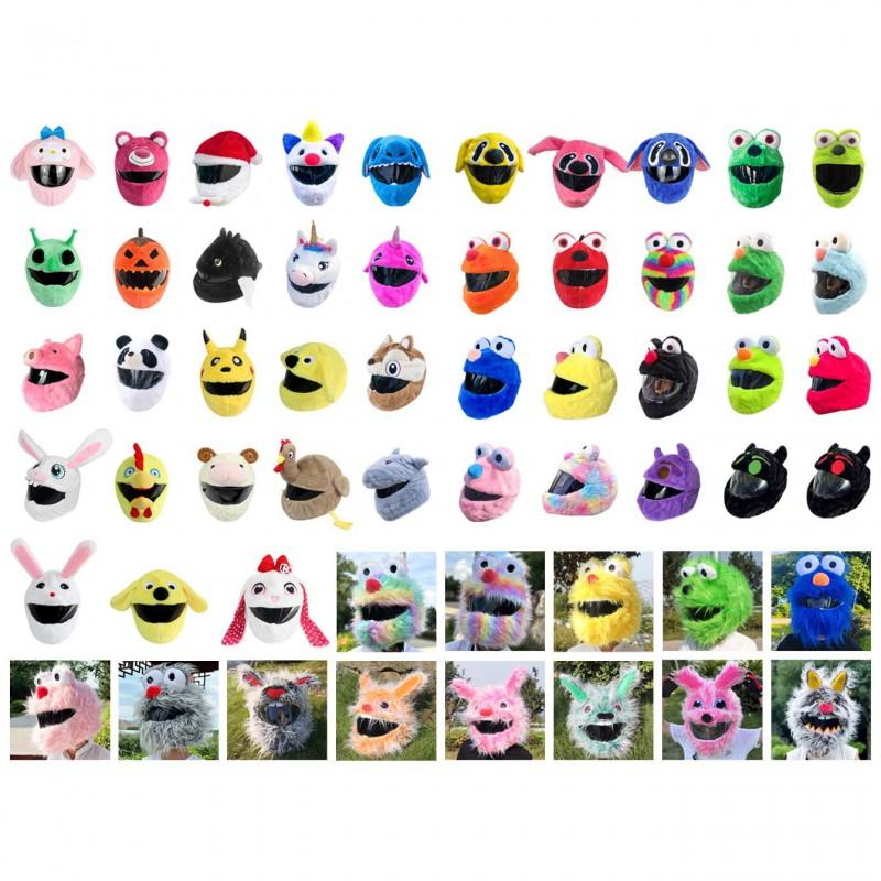 Fleece Motorcycle Balaclava Hood Men Women Windproof Warm Face Cover With Cartoon Animal Design
