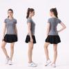 ADAPTEDSTATE Damen High-Waist Doppellagiger Tennisrock mit Anti-Exposure-Shorts