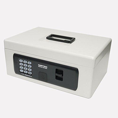 DCB-58 Cash Box, Portable Safe, Keyless, with PIN Code, Emergency Unlock Key, Battery Operated