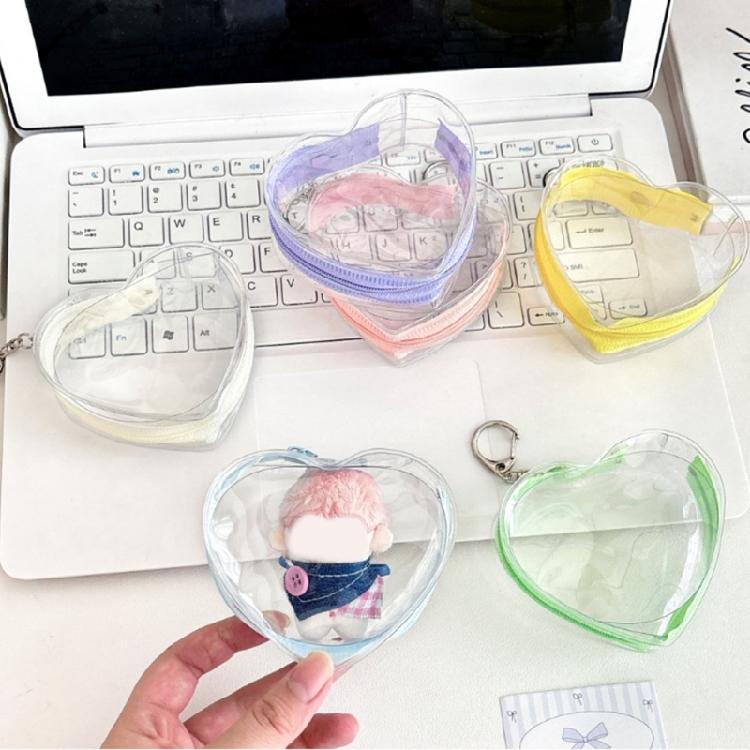 Bolsa Transparente para Exhibición de Figuras con Llavero Bolsas Portátiles Pequeñas para Guardar Muñecas Estuche Portátil con Llavero Regalo para Mujeres