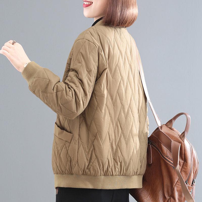 Veste Matelassée Légère en Coton pour Femme - Style Automne/Hiver 2025, Manteau Court pour Dames et Mères
