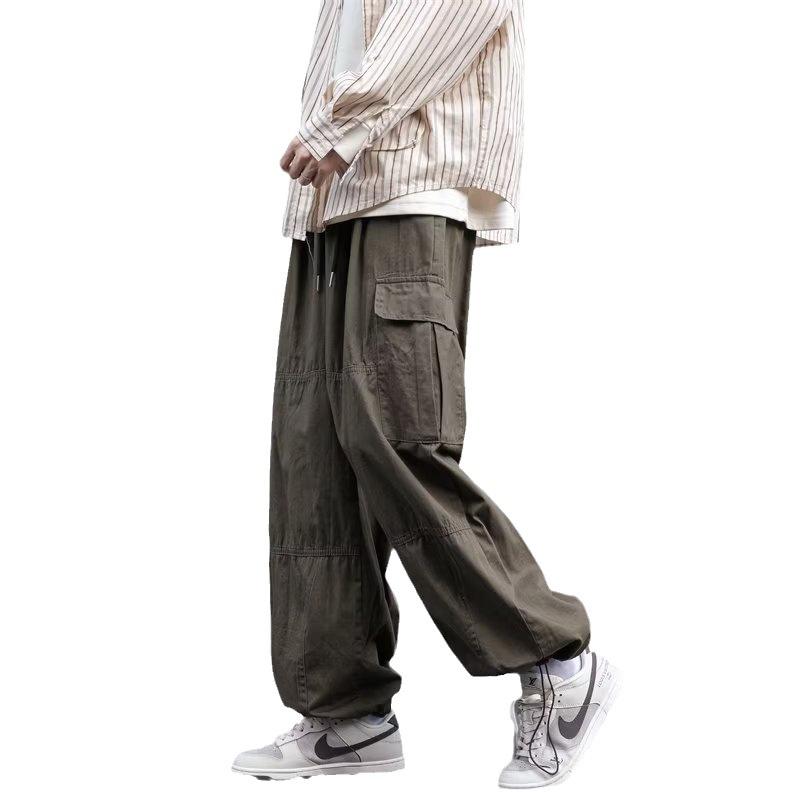 Overalls Men's Autumn New High Street Ins Trendy Brand Multi-pocket Loose Straight-leg Pants Neutral Wind Drawstring Casual Pants