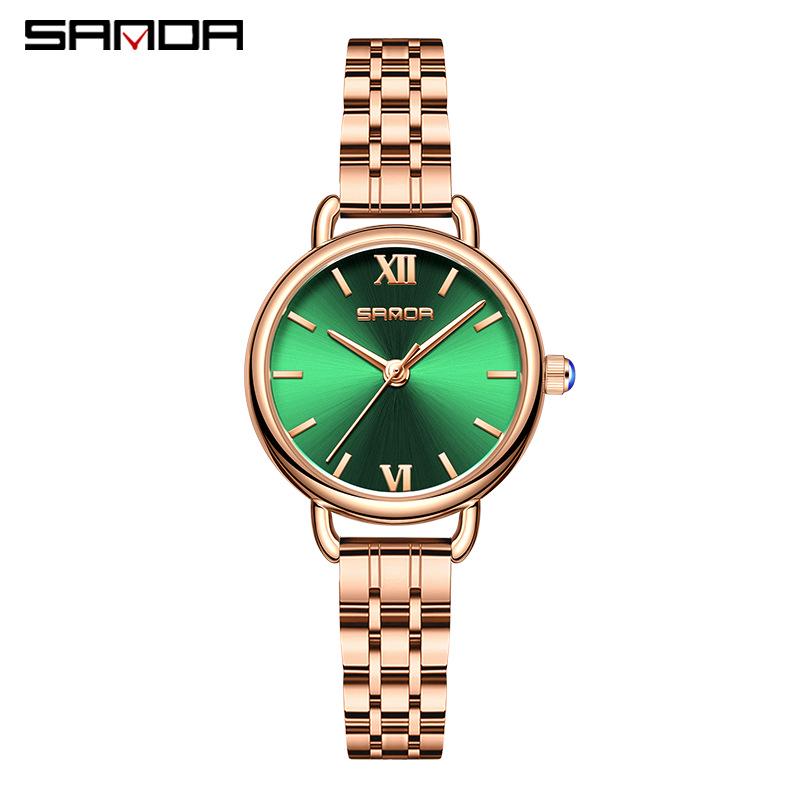 Sanda Women's Retro Roman Numeral Quartz Watch - Fashionable, Simple, and Waterproof