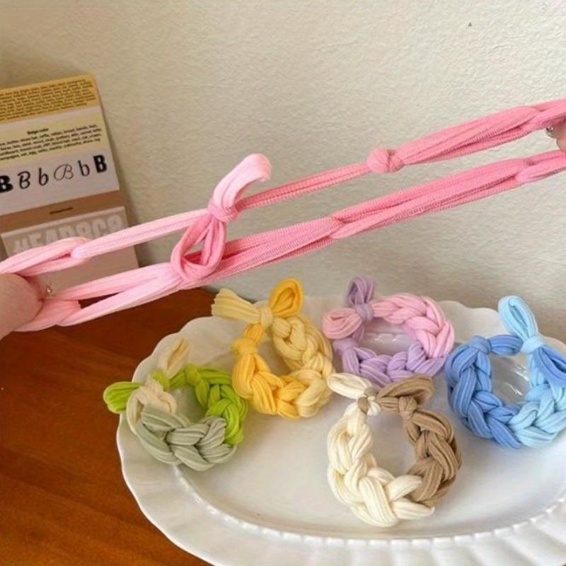5pcs Korean High Elasticity Color Woven Headband, Durable Bow Headband, Daily Wear Headband