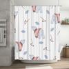 Winter-Themed Shower Curtain Featuring Cute Polar Bears Wearing Cozy Sweaters With Red Berries Leaves Design For Bathroom Decora