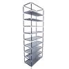Fashionable Room-saving 9 Lattices Non-woven Fabric Shoe Rack Gray