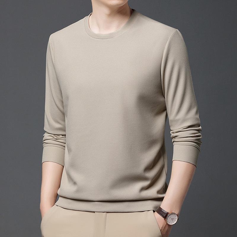 

Men s Long Sleeve Stretchy Slim Fit Round Neck Waffle Knit Hoodie 4XL (Recommended: 90-100 kg)