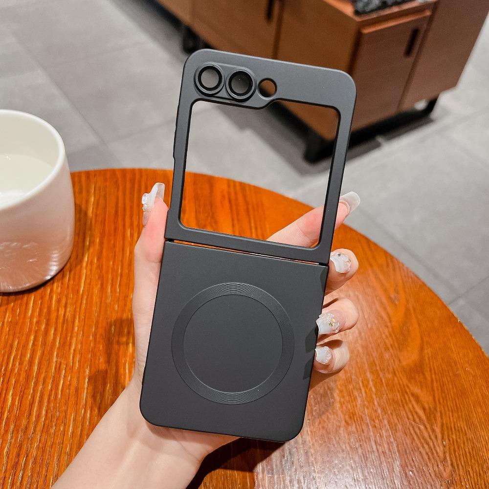 For Magsafe Magnetic Wireless Charger Phone Case for Samsung Galaxy Z Flip 3 4 5 6 7 Flip5 Flip6 Flip7 FE Soft Silicone Cover