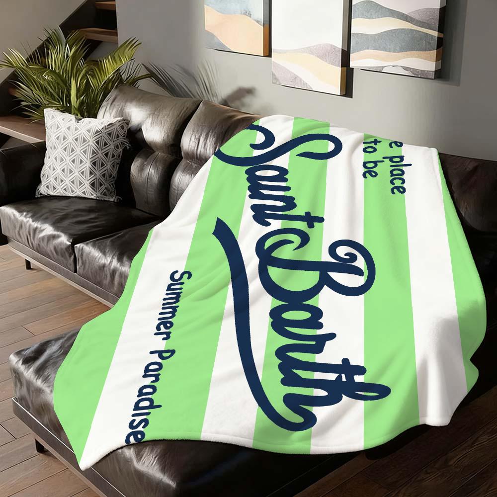 Fashion print S-Saint B-Barth Blanket For Sofa Office Bed Plane Travel Sleep Read Relax Camping Soft And Warm