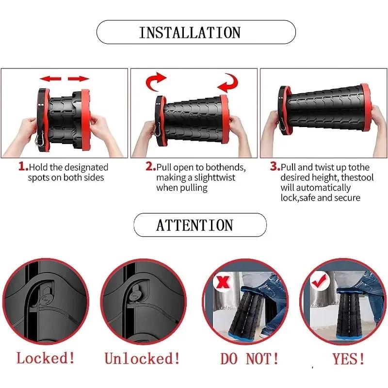 2PCS Klapp Teleskop Hocker Outdoor Tragbaren Klappstuhl Angeln Hocker Queuing Reise Mazar Haushalts Stuhl