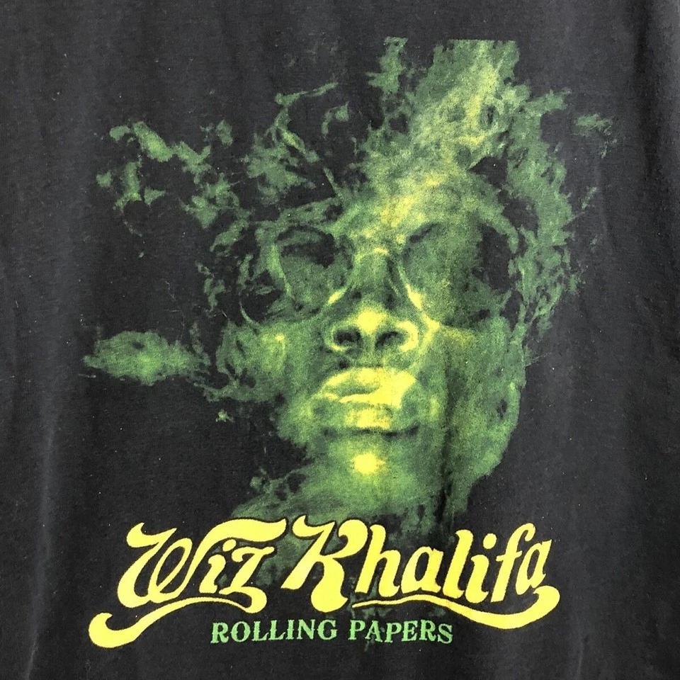 New Wiz Khalifa Black T Shirt Papers Short Sleeve All size S