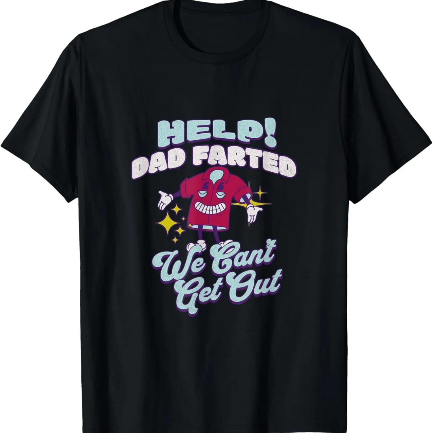 

Помогите Папа пукнул и мы не можем выйти Футболка с саркастической надписью для отца XXXXXL чёрный