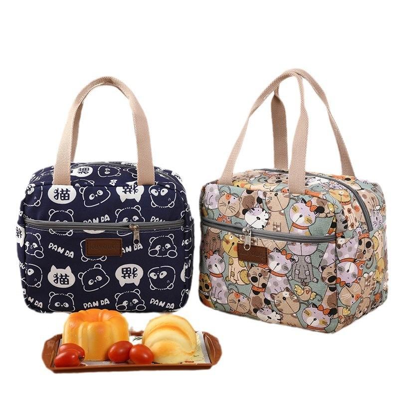 Bolsa de Almuerzo de Lona Tipo Tote Con Aislamiento Espeso Para Trabajadores de Oficina y Madres