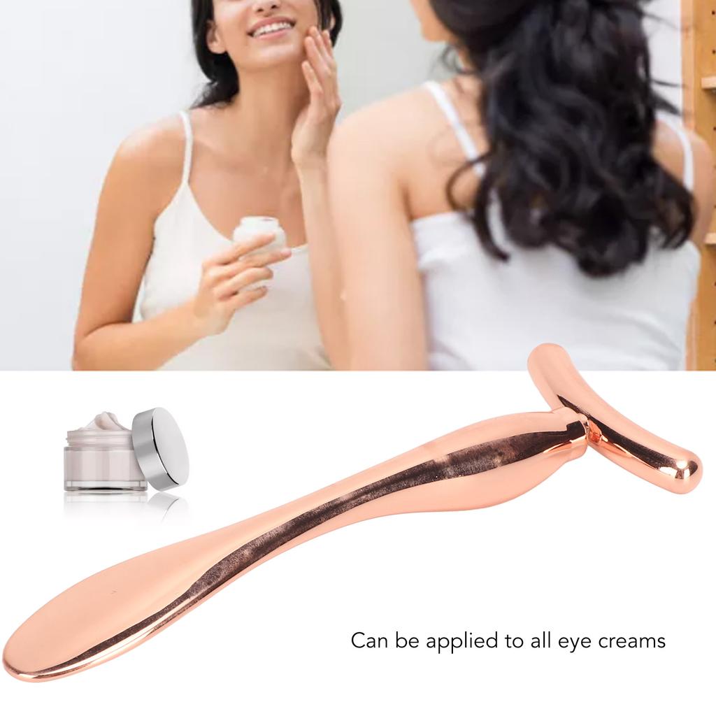 Eye Cream Applicator Rose Gold T Shape Scoop Dual Head Promote Absorption Reduce Edema Eye Cream Massage Wand Stick