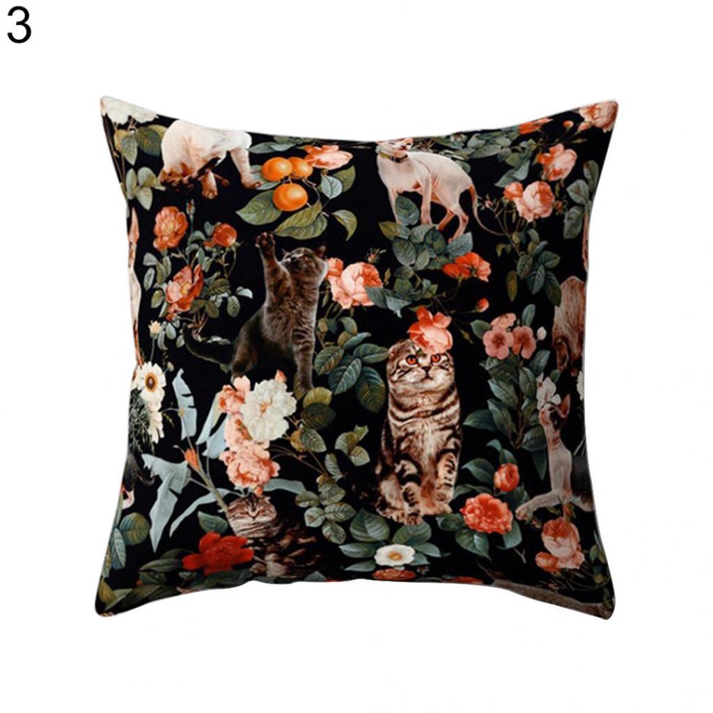 Fashion Flower Green Leaves Cushion Cover Pillow Case Car Home Bed Sofa Decor