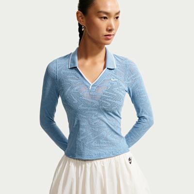 Nike T Shirts Women's Blue/White Lapel