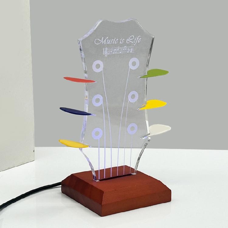 Porte-médiators de guitare avec base Porte-médiators de guitare pour le rangement et l'exposition des médiators Support de médiators de guitare en acrylique avec éclairage LED