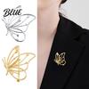 Butterfly Design Lapel Pin Women Brooch Smooth Polish Hollow Anti-wear