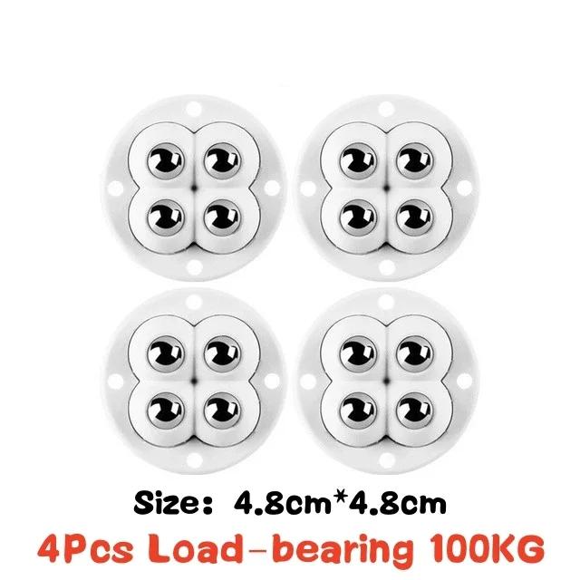 Self Adhesive Mute Ball Pulley Universal Wheel Load 300Kg Furniture Casters Wheels Stainless Steel Wheel 360° Rotation New 4Pcs
