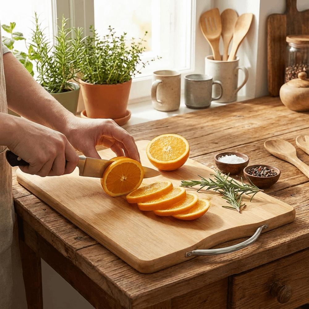 With Handle Chopping Block Solid Wood Wooden Chopping Board Cutting Board Vegetable Chopping