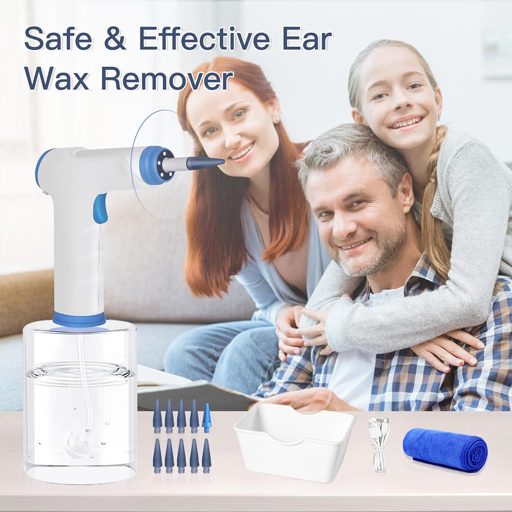 Electric Ear Wax Cleaner Kit 4 Modes Comfort Portable Ear Canal Irrigation Tool for Adults Child Earwax Removal 500Ml Capacity