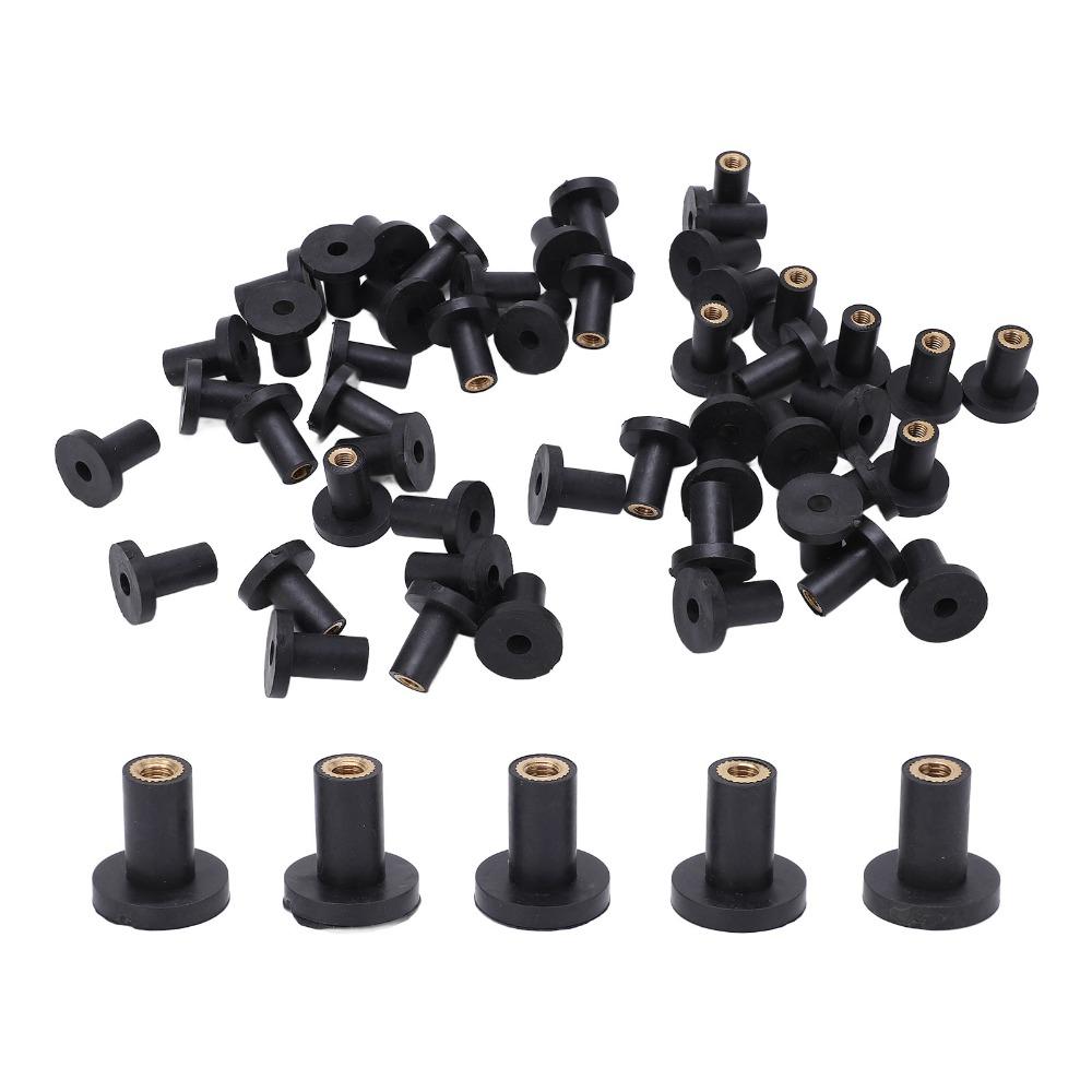 50PCS Brass Thread Insert Rubber Well Nut Fasteners Windscreen Mounting Nuts Bolt Hole Sealing