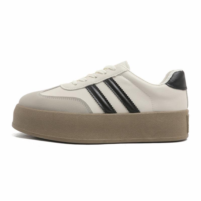 

Height-increasing casual board shoes, muffin lace-up single shoes, women s platform spring new little white shoes 40 серый