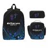 3Pcs Deltarune Video Game Backpack Set for Girls Boys Pen Bags Bookbag Sets with Lunch Box For School Students Knapsack