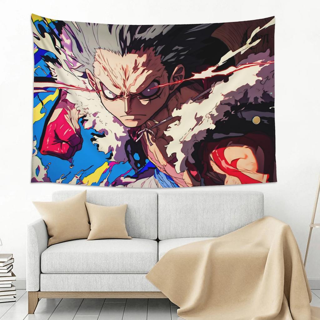 Cutecore Anime One Pieces Tapestry Bedroom Decoration Luffy Gear 4 Wall Hanging Blanket Tapestry Cool Stuff For Room