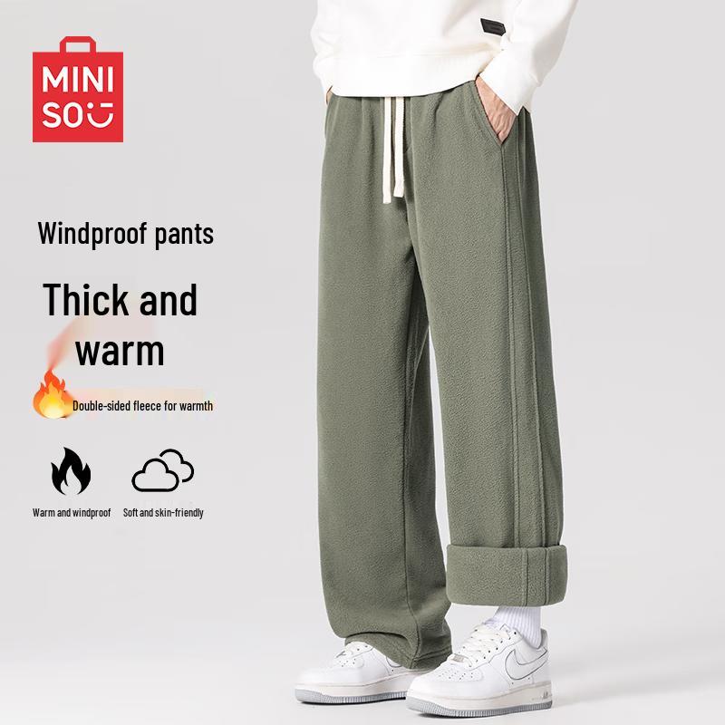 MINISO Men's Thermal Straight-Leg Casual Pants