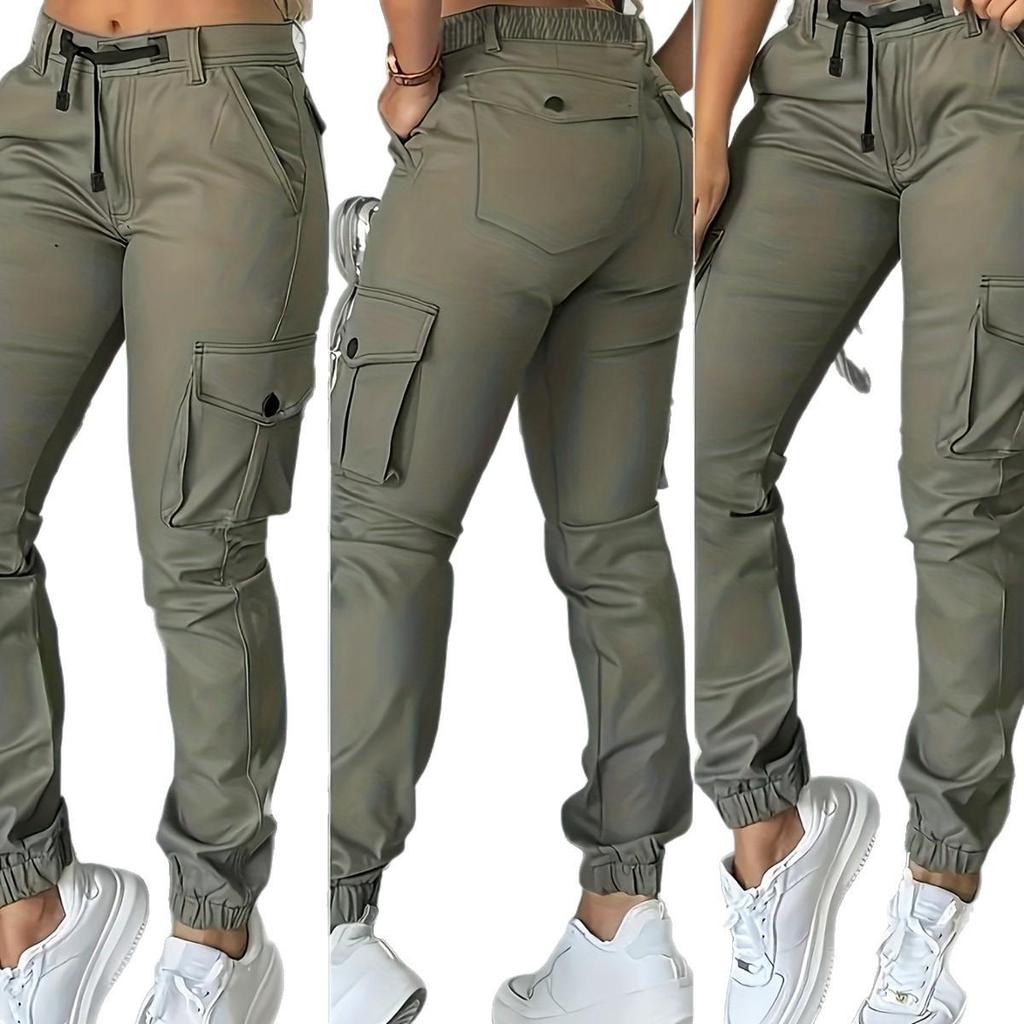 Women's Longline Cargo Pants ,Multi-Pocket, Cuffed, Casual & Athletic Style