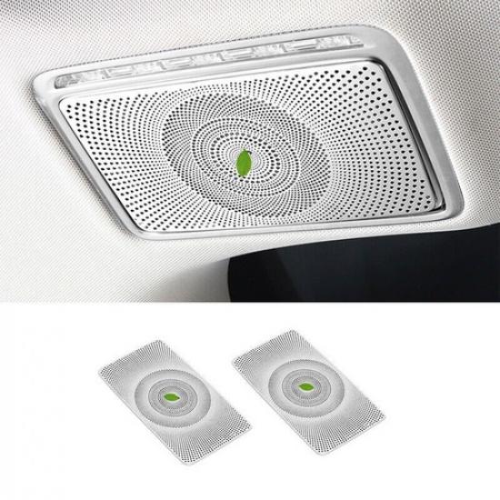 For Mercedes-Benz GLC 2016- Steel Silver Makeup Mirror Frame Cover Decor 2X