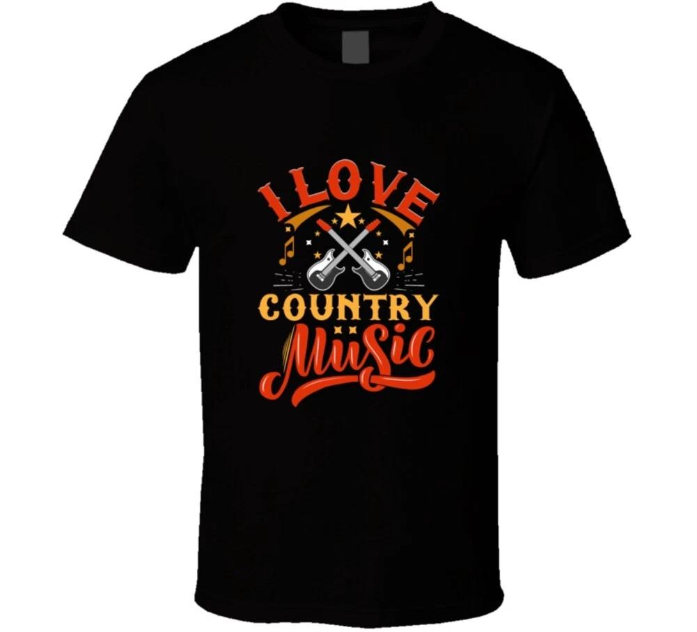 I Love Country Music Nashville Musician Guitar Gift T Shirt 3XL