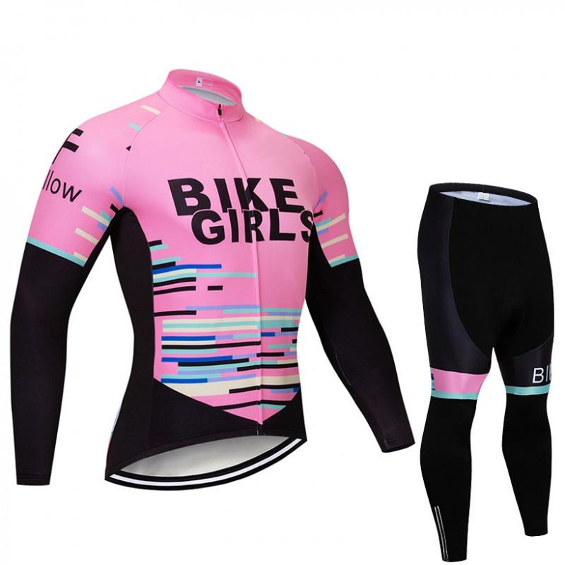 Long Sleeve Cycling Jersey Set Quick Dry Breathable Bike Shirt Men Women Kids Season
