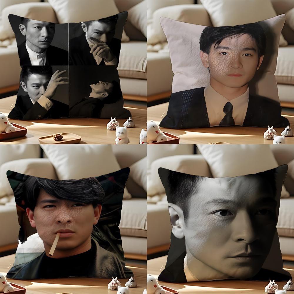 Andy Lau Actor Cushion Cover Anti-Dustmite Pillowcase Invisible Zipper Silky Short Plush Sofa Cushion Cover