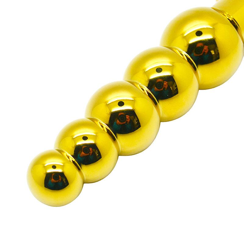 Metal Stopper Golden Beads Smooth Touch Anal Toys Butt Plug, Adult Sex Toys for Women Erotic Sex Products