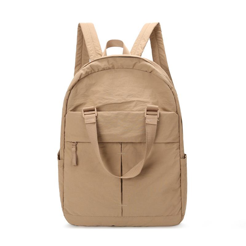 Men Solid Color Backpack Women's Large Capacity Lightweight Backpack Student Travel Bag
