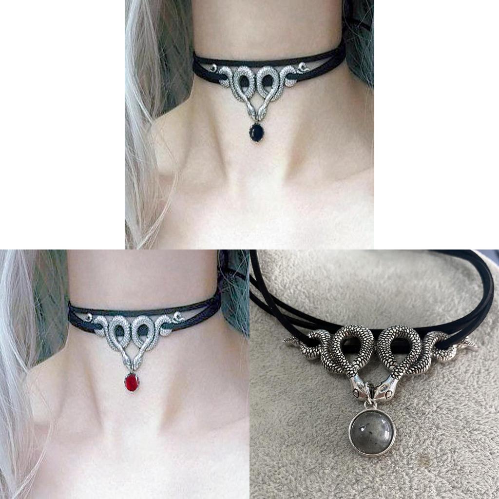 Snake Pendant Necklace Alloy Gothic Style Jewelry For Women And Men