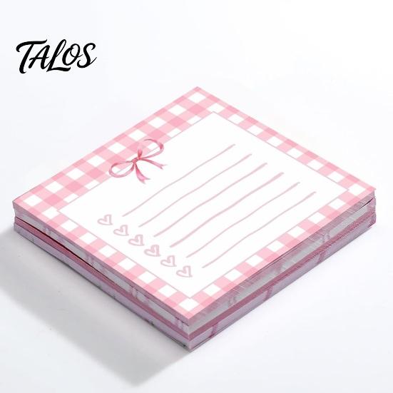 Decorative Memo Pads for Gifts Bow Pads, Cute Strong Adhesive Page Markers, Colorful Gel Pen Compatible Notes Self-Stick Students Office, Reminder