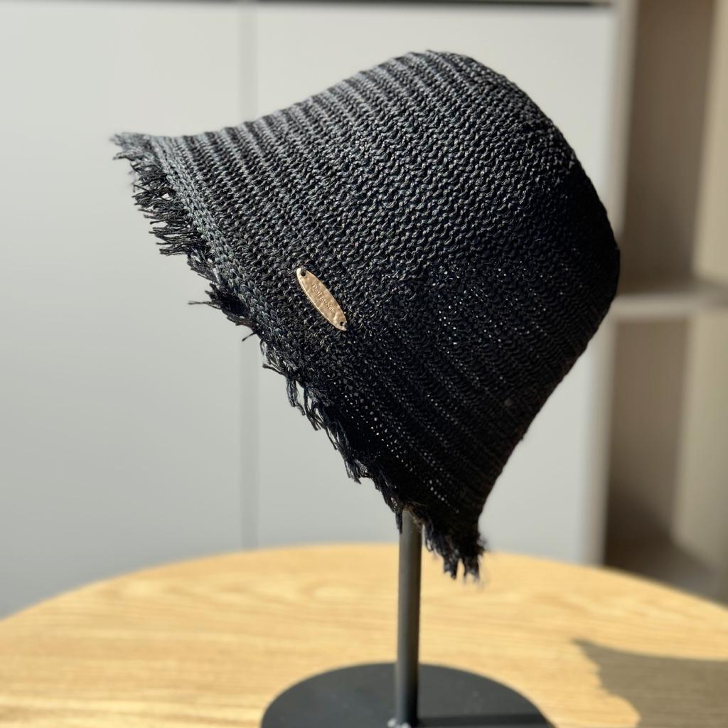 New Spring and Summer Hat Sun Hat Woven Seaside Bucket Hat Breathable Bucket