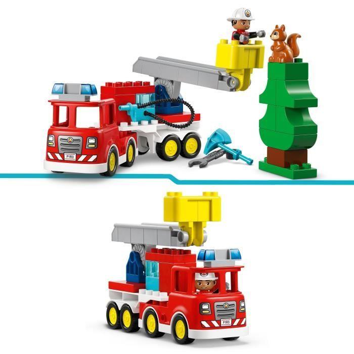 LEGO DUPLO Ma Ville 10473 Le Camion de Pompiers - Jouet Éducatif Garçon ou Fille dès 2 ans